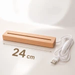 Egyedi fotógravírozás rózsával fatalp 7 színű 3D led lámpa