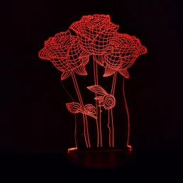 Rózsa csokor  7 színű 3D led lámpa