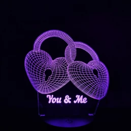 Szív Lakat 7 színű 3D led lámpa
