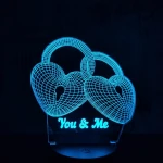 Szív Lakat 7 színű 3D led lámpa