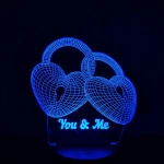 Szív Lakat 7 színű 3D led lámpa