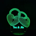 Szív Lakat 7 színű 3D led lámpa