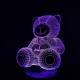 Maci I Love You 7 színű 3D led lámpa