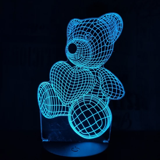 Maci Szív 7 színű 3D led lámpa