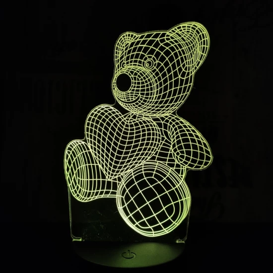 Maci Szív 7 színű 3D led lámpa