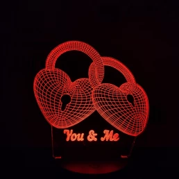 Szív Lakat 7 színű 3D led lámpa