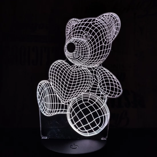 Maci Szív 7 színű 3D led lámpa