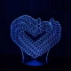 Szív füzér 7 színű 3D led lámpa