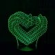 Szív füzér 7 színű 3D led lámpa
