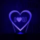 Szív I Love You 7 színű 3D led lámpa