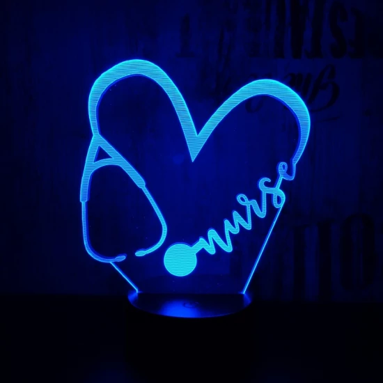 Doktor Love 7 színű 3D led lámpa