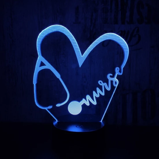 Doktor Love 7 színű 3D led lámpa