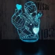 Acélember szív 7 színű 3D led lámpa