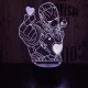 Acélember szív 7 színű 3D led lámpa