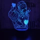 Acélember szív 7 színű 3D led lámpa