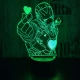 Acélember szív 7 színű 3D led lámpa