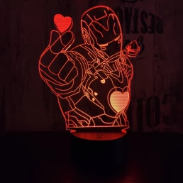 Acélember szív 7 színű 3D led lámpa