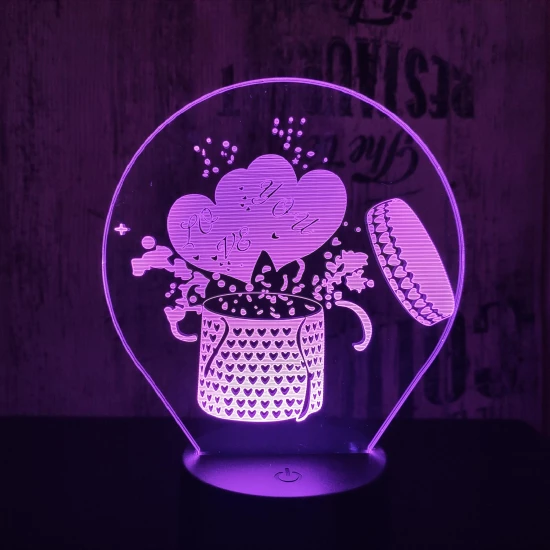 Love ajándék 7 színű 3D led lámpa