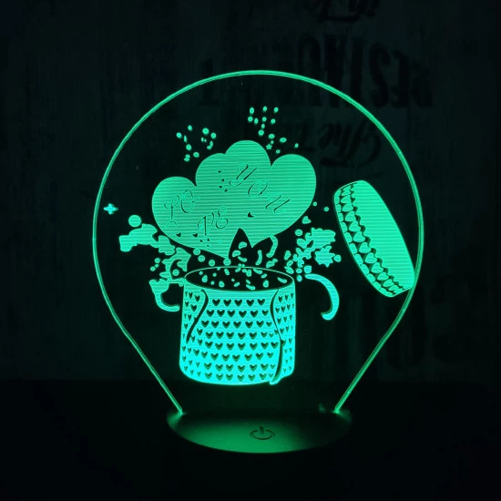Love ajándék 7 színű 3D led lámpa