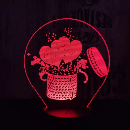 Love ajándék 7 színű 3D led lámpa