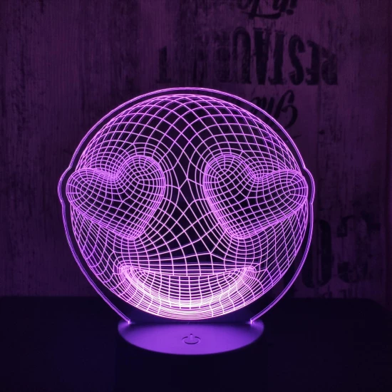 Smile szív 7 színű 3D led lámpa