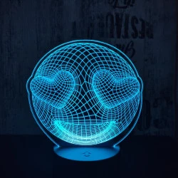 Smile szív 7 színű 3D led lámpa