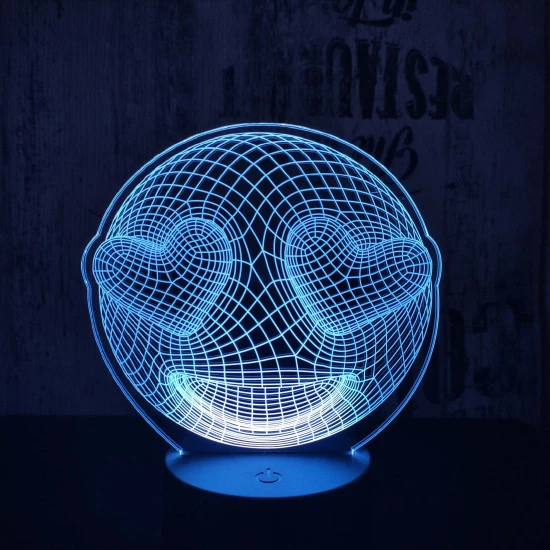 Smile szív 7 színű 3D led lámpa
