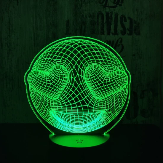 Smile szív 7 színű 3D led lámpa