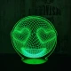 Smile szív 7 színű 3D led lámpa