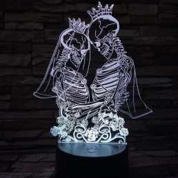 Jegyespár 7 színű 3D led lámpa