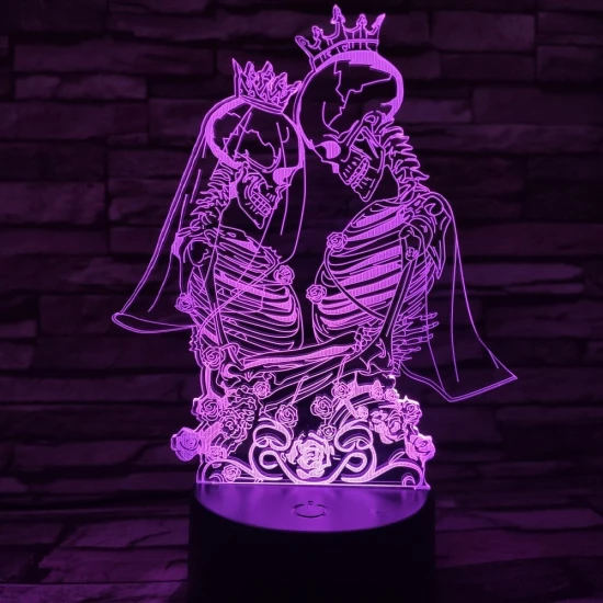 Jegyespár 7 színű 3D led lámpa