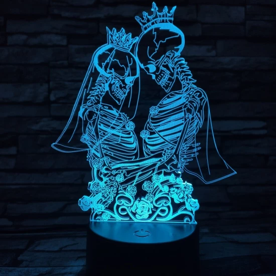 Jegyespár 7 színű 3D led lámpa