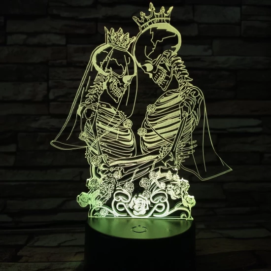 Jegyespár 7 színű 3D led lámpa