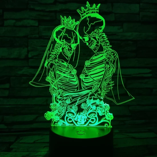 Jegyespár 7 színű 3D led lámpa
