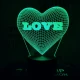 Szívben Love 7 színű 3D led lámpa