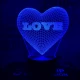 Szívben Love 7 színű 3D led lámpa