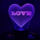 Szívben Love 7 színű 3D led lámpa
