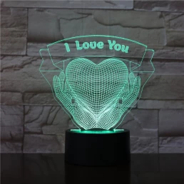 Szív a Kézben 7 színű 3D led lámpa