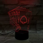 Póker  7 színű 3D led lámpa