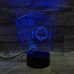 Póker  7 színű 3D led lámpa