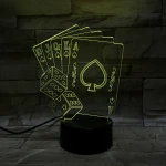 Póker  7 színű 3D led lámpa
