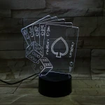 Póker  7 színű 3D led lámpa