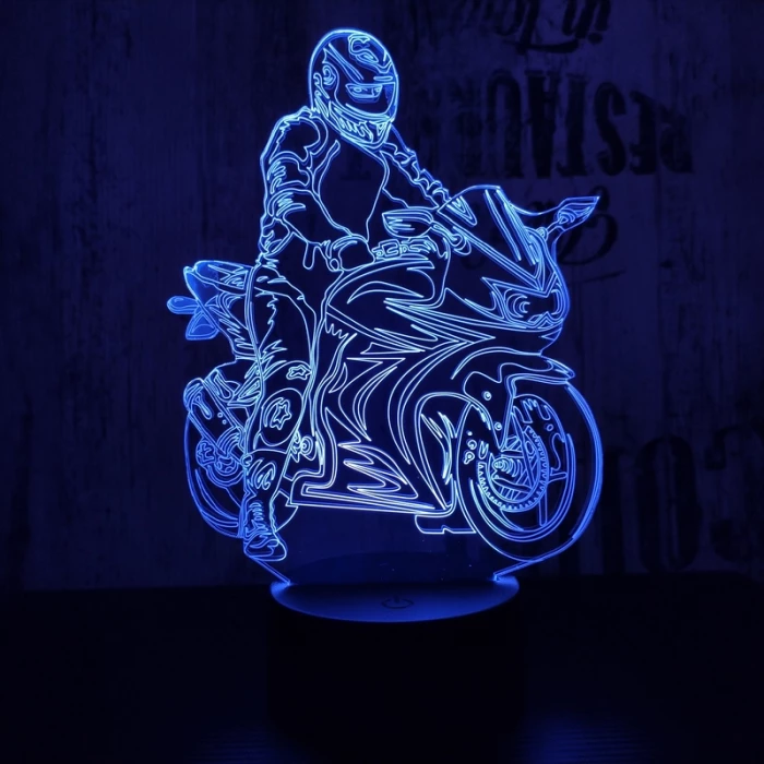 Gyorsasági motor 2 3D led lámpa