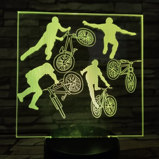 Kerékpár 7 színű 3D led lámpa