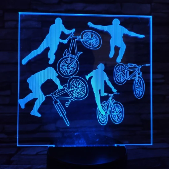Kerékpár 7 színű 3D led lámpa
