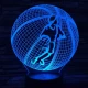 Kosárlabda 2 7 színű  3D led lámpa