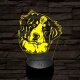 Bernáthegyi kutya fej 7 színű 3D led lámpa