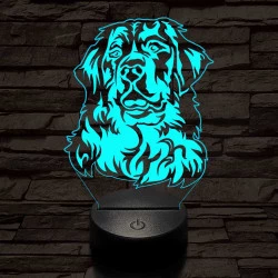 Bernáthegyi kutya 7 színű 3D led lámpa