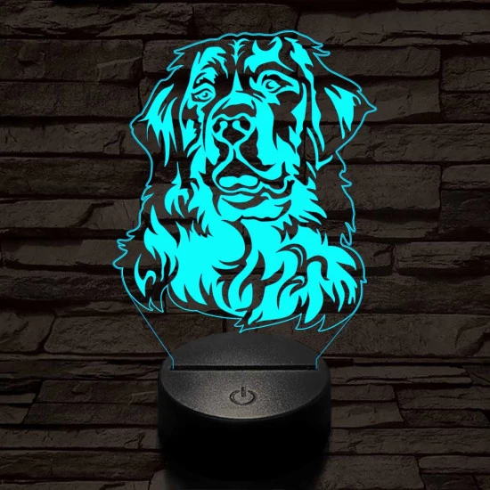 Bernáthegyi kutya 7 színű 3D led lámpa