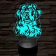 Bernáthegyi kutya 7 színű 3D led lámpa